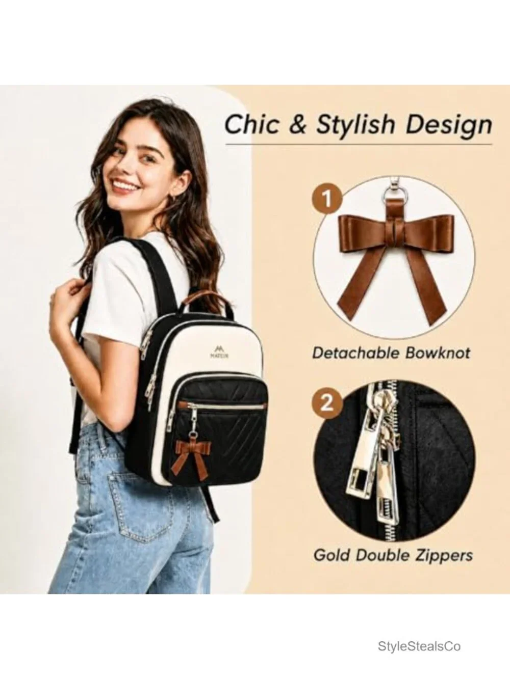 Mini Backpack Purse for Women Waterproof Polyester Lightweight Daypack